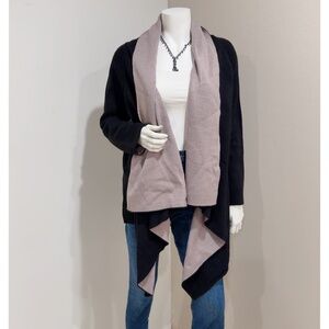 Simply Styled By Sears Women's Black Mauve Draped Open Front Cardigan Size M